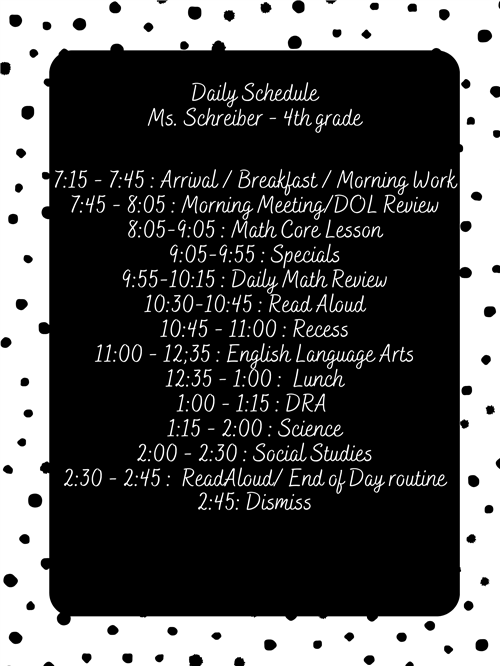 Schedule